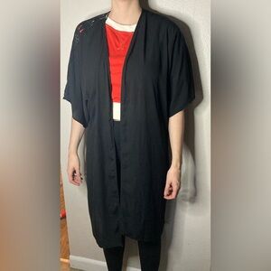 Vintage Y2K Mossimo Lace Open Front Kimono Size L/XL Black